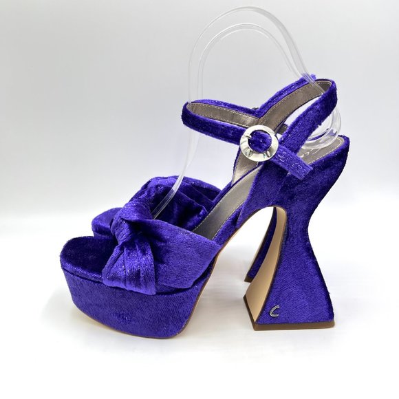 Circus NY Sam Edelman Size 8.5 Audrea‎ Purple Velvet Platforms Heels Shoes - Picture 5 of 13